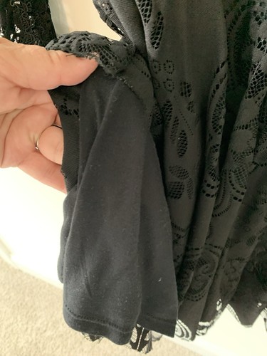 Free People schwarzes Fit and Flare Kleid Größe Small Spitze gefüttert Neu mit Etikett lange Ärmel - Bild 6 von 10