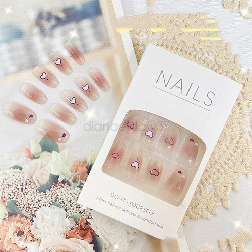 Press On Nails Glue Gel On False reusable Fake French Nail Tip Multicolor AU - Picture 29 of 57