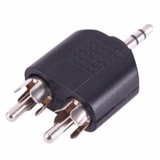 Short 3.5mm 1/8'' Stereo Male Mini Jack to 2 Male RCA Plug Y Adapter Audio