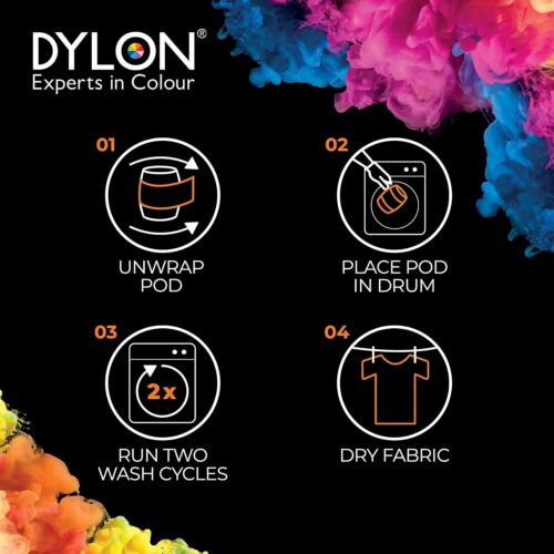 Machine Dye Fabric Dylon Machine Fabric Dye Cloth Wash Brand New 350g - Picture 12 of 49