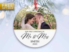 Mr and Mrs Christmas photo Ornament Personalized First Christmas Married Ornamen