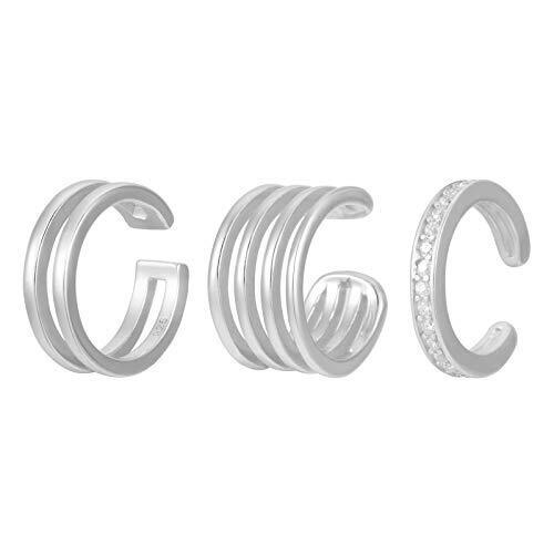 925 Sterling Silver 18K Gold Plated Huggie Ear Cuff for Women | Clip on Cartilag