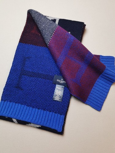 HACKETT LONDON Kids One Size Multicoloured Letterblock Scarf NEW Approx 60" x 8" - Picture 13 of 14