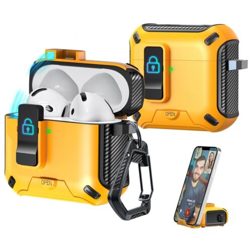Shockproof Lock Case für AirPods 4/3/Pro 2 Ladeanschluss Staub und Ständer Design - Bild 20 von 35