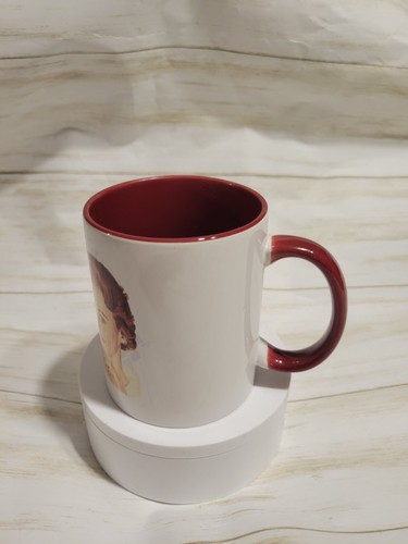 Tazza caffè retrò "Sangue dei miei nemici" vino manico rosso e interno - Foto 6 di 7