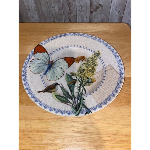 222 Fifth Summerville Feinchina Schmetterling Blumenmuster Ersatz Salatteller 8,75"