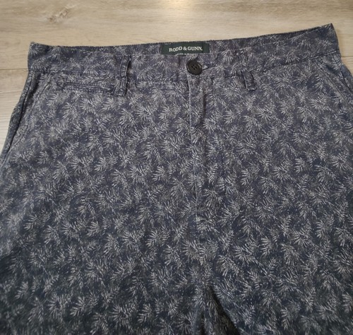 Rodd & Gunn Slim Fit Cotton Shorts Mens 32X8 Blue Palm Tree Fern Print Pockets - Picture 5 of 17