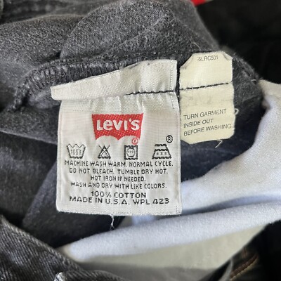 Vintage 90s Levis 501 Black Denim Jeans Made in USA For Vintage 90s Levis 501 Black Denim Jeans Made in USA For