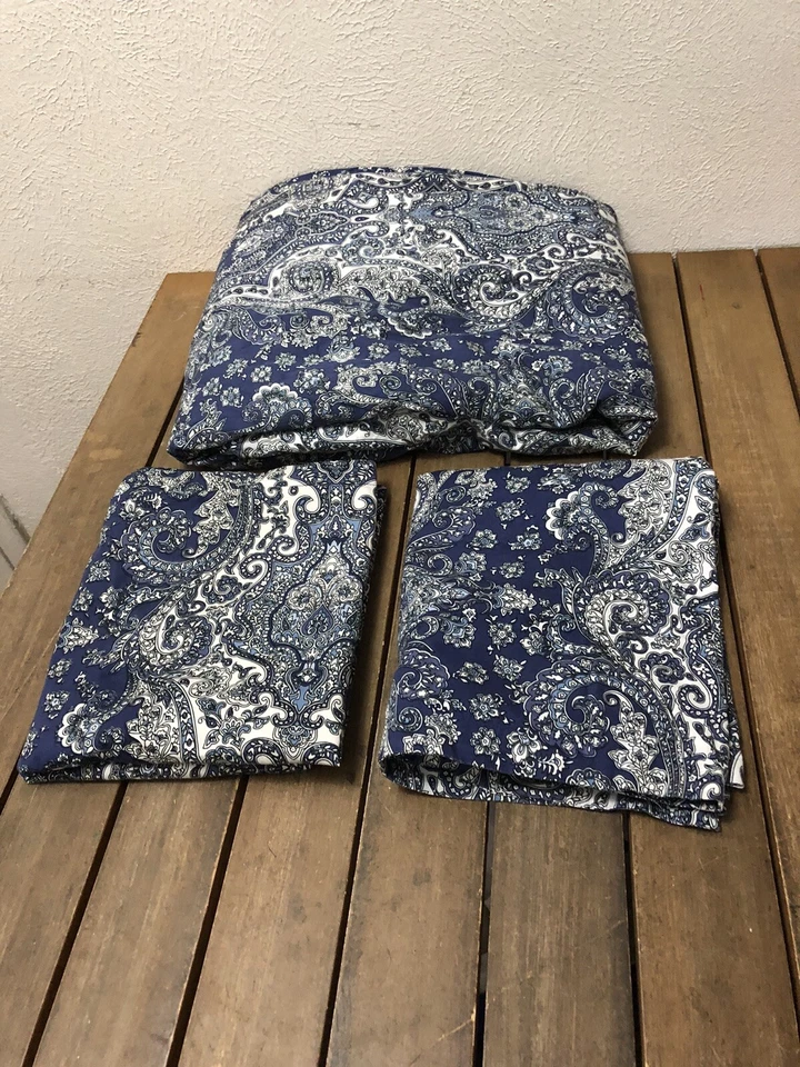 "Funda nórdica reversible azul marino blanco cachemir king con fundas king 102x90"" usada en excelente estado" Foto 4 de 4