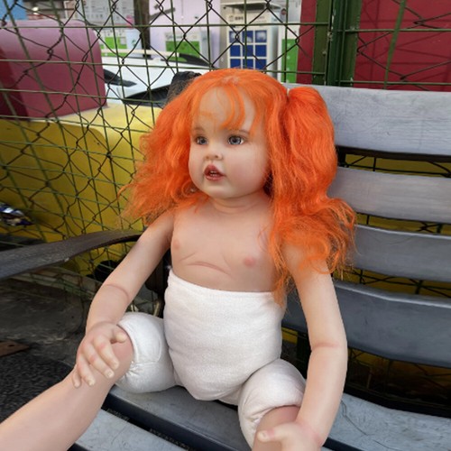 30" Reborn Toddler Doll with Hand-Rooted Hair Painted Kit DIY Part Long Red Hair - Zdjęcie 1 z 4