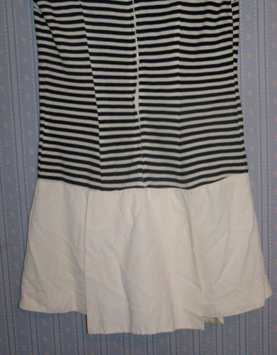 Vintage 60's black & white STRIPED playsuit romper jumper skirted S M MOD sailor - Picture 8 of 9