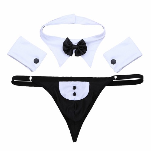 Smoking Tanga Slip Kellner Kostüme Herren Dessous Set Boxer Stripper Clubwear - Bild 22 von 93