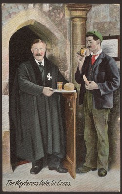 New Antique Friths Postcard Wayfarers Dole St Cross Hospital Winchester c1910 Standard Size