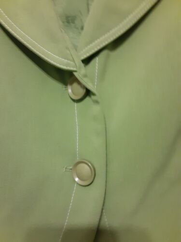 Insight Blazer Size 16 Green 3/4 Sleeves 2 Button White Topstitching Lined - Picture 4 of 12