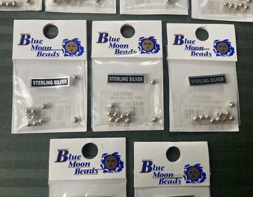 NINE Sealed Sterling Silver BLUE MOON BEADS Packs: Incl. Clasp, 6 Rings .925 - Picture 4 of 5