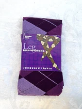 Leg Impressions Queen Size Multi-color Jacquard Tights