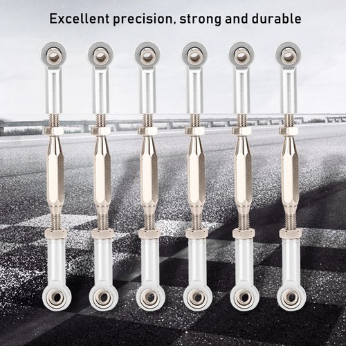 (silber) 6 Stck. 81 mm verstellbar Aluminium Servo Links Spurstange Set für RC Auto GL