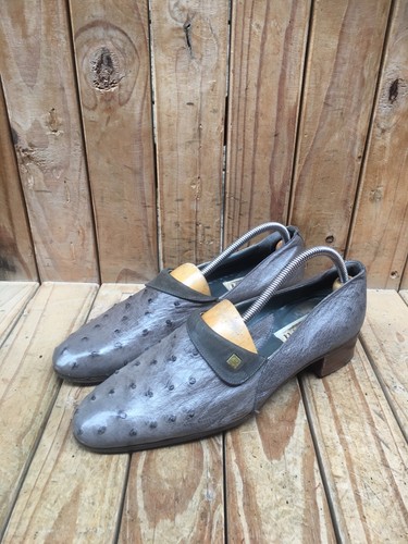 🔥🔥VTG Rare Mauri Gray EXOTIC SKIN Pull on Leather loafers Us 9.5 M UK 8.5 - Picture 18 of 18