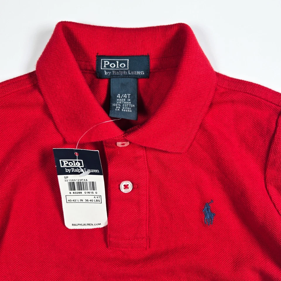 NUEVO Polo Ralph Lauren Niños Rojo Polo 4/4T Navidad Foto 2 de 3