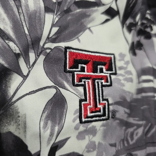 Tommy Bahama Texas Tech Red Raiders Electric Blooms Camp Shirt Mens L Hawaiian - Picture 6 of 15