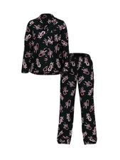 Victoria's Secret Glazed Satin Long Pajama Set Print NWT XMAS SALE!