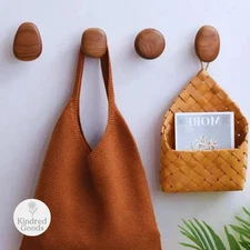 Scandinavian Wood Wall Hook | Modern Wooden Coat Hook | Minimalist Peg for Entry