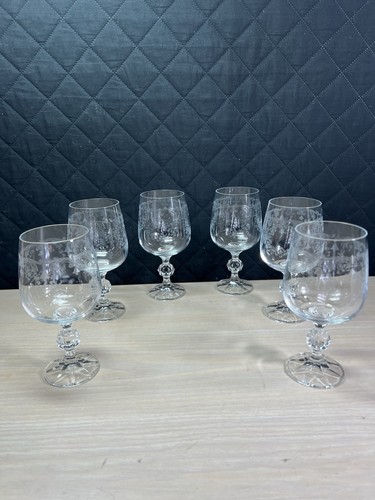Bohemia Cascade Fine Lead Crystal 340 ml Goblets Set of 6- Vintage Mint in box - Picture 2 of 6