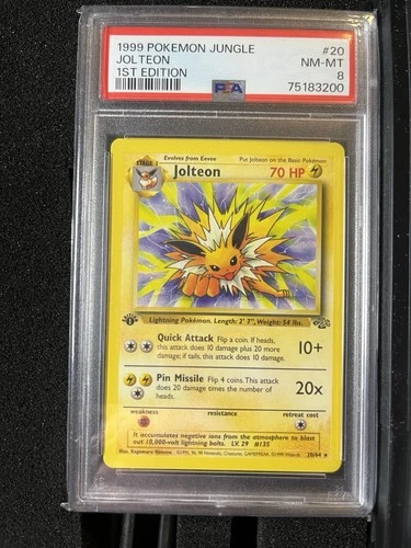 Jolteon Jungle 1st Edition, 20/64, PSA 8