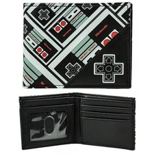 Retro Nintendo NES Controller Puzzle Dpad Black Coin Card Bi-Fold Wallet