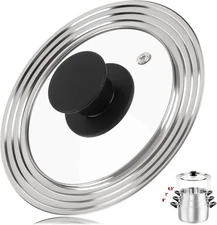 Pan Lid Fits Cookware, Universal Lid for Pots, Pans and Skillet
