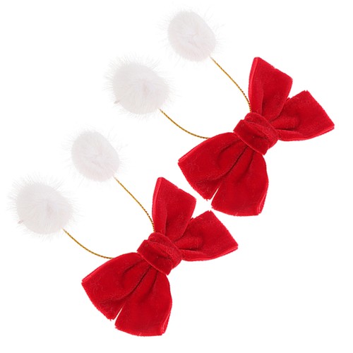 2 Pezzi Fermaglio per Capelli in Velluto Bambini Fiocchi Accessori Bambini Festival Clip - Foto 4 di 12