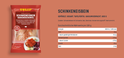 4x TULIP 600g Schinkeneisbein Vakuumverpackt gepökelt Schweinehaxe Schwarte - Bild 3 von 8
