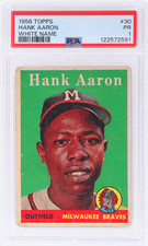 1958 Topps Hank Aaron White Name #30A PSA 1