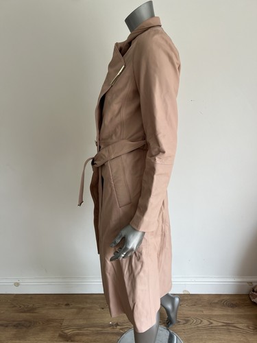 Ted Baker Leather Wrap Coat Womens TB 2 UK 10 Rosemia Pink Midi Length NEW - Picture 17 of 24