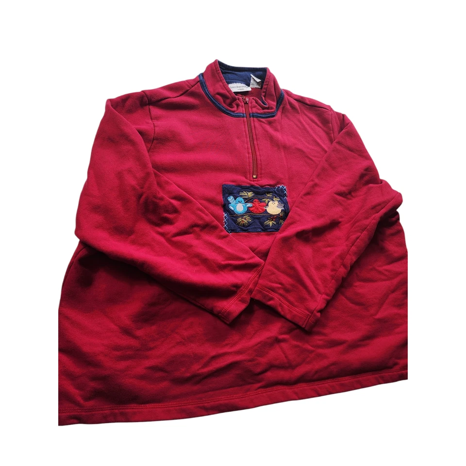 Breckenridge толстовка женщин 2 X молнии пуловер свитер вышитые птицы уютный - Изображение 3 из 4