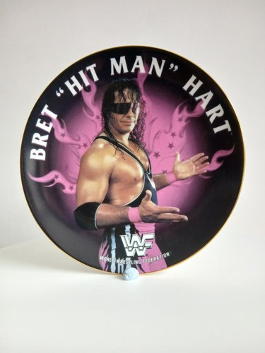 WWF Vintage Collectors Plate Bret Hitman Hart Savage Titan Sports 1994 Rare - Bild 2 von 13