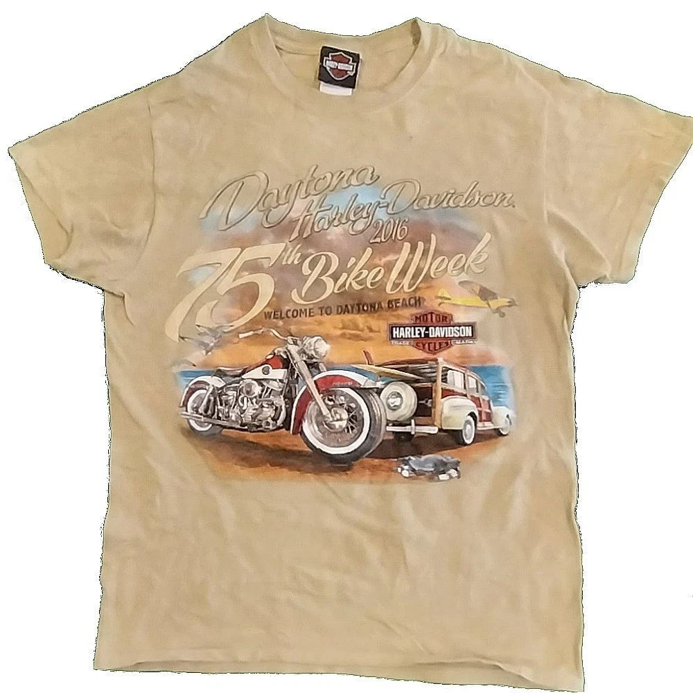 Haarleyy Davidson Daytona Beach 75th Bike Week Double Sided T-Shirt
