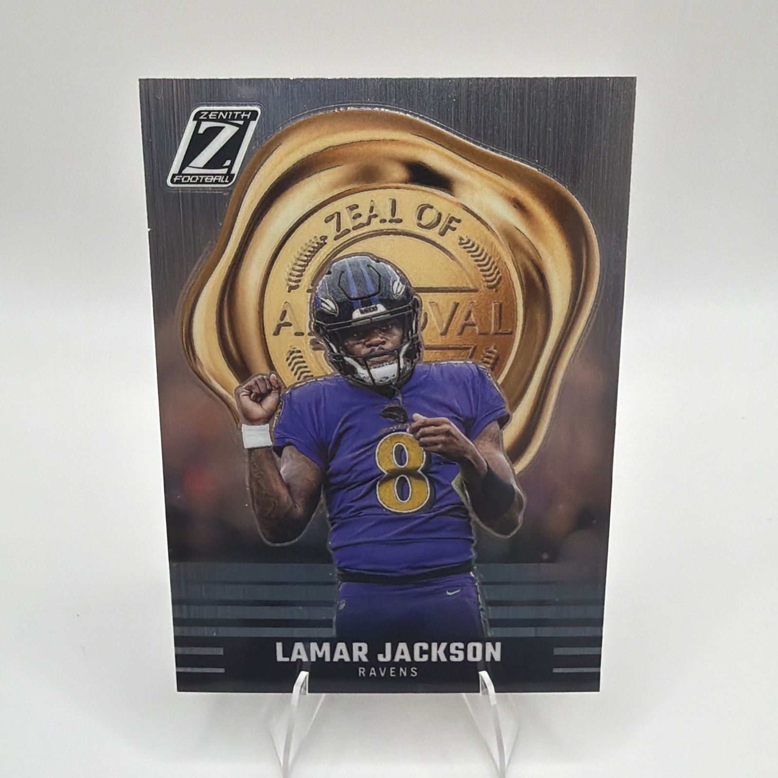 LAMAR JACKSON 2023 Panini Zenith Football Zeal of Approval #5 Baltimore Ravens