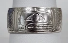 Vintage Northwest Coast Tribal Sterling Silver 925 Orca Killer Whale Ring Sz 9.5