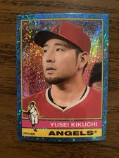 2025 Topps Heritage - Yusei Kikuchi #209 Chrome Blue Sparkle Refractor