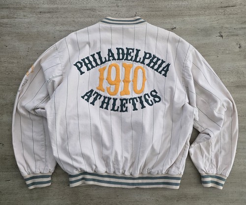 Vintage 90s Mirage Philadelphia Athletics Throwback Bomber Jacket Sz M Phillies - Picture 11 of 21