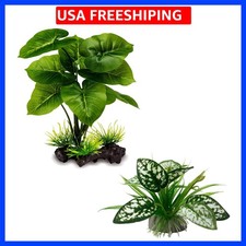 Reptile Artificial Plants, Terrarium Plants Decorations Supplies, Aquarium Fi...