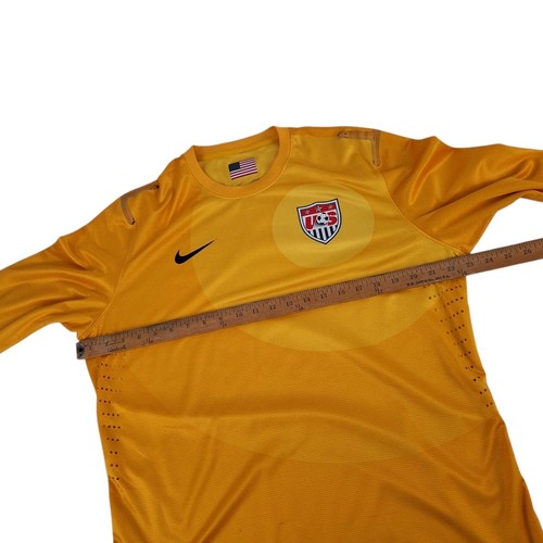 Nike *FLAWS* USA Soccer Goalkeeper Jersey Mens XL Yellow Long Sleeve Dri Fit - Picture 21 of 24