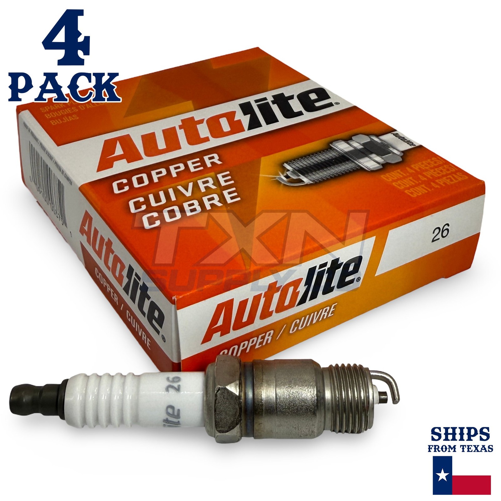 4 Pack Autolite 26 Copper Core Spark Plug