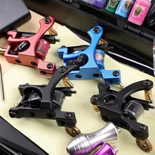 Complete Tattoo Kit with 4 Machines Power Supply 14 Inks Needles Tips Grips Case