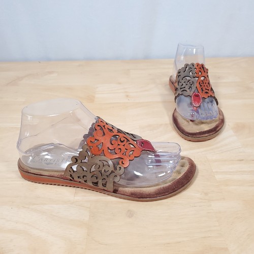 L'Artiste Laser Cut Flip Flops Sz 6.5-7 EU 37 Spring Step Heaven Thong Sandals - Picture 1 of 9