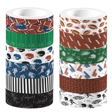 Rugby Washi Tape Set 12 Rolls, Sports Theme Washi Tape Sticker, DIY Decorative M