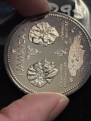 Jamaica 1972 10 dólares de plata Bustamante Manley $10 “apr295” décimo aniversario - Imagen 6 de 14