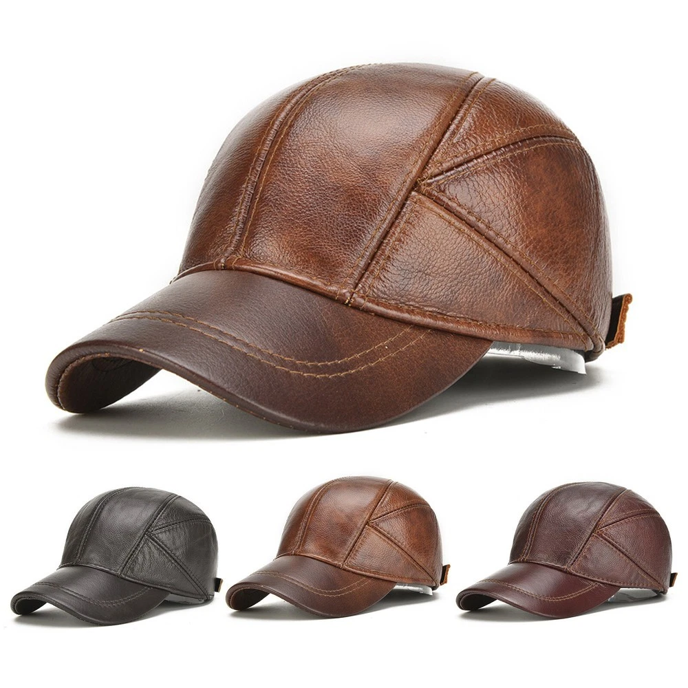 Hot Genuine Leather Hat Winter Warm Cowhide Baseball Men's Ear Hat Cap Gift Hats
Opens in a new wind