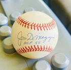 Joe DiMaggio Signed Baseball with 'HOF 55' New York Yankees Sweet Spot